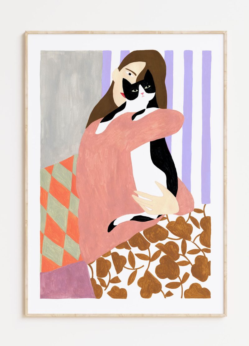Mujer y gato