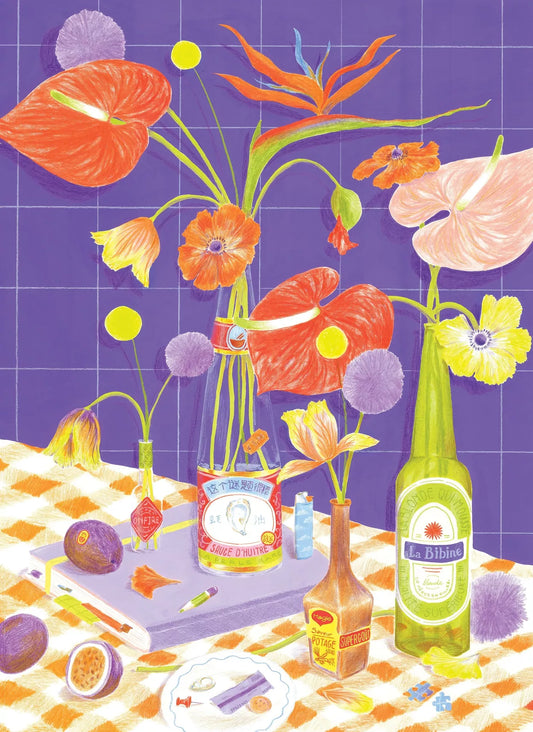 Puzzle Jour Férié "Des fleurs sur la table" 500 piezas