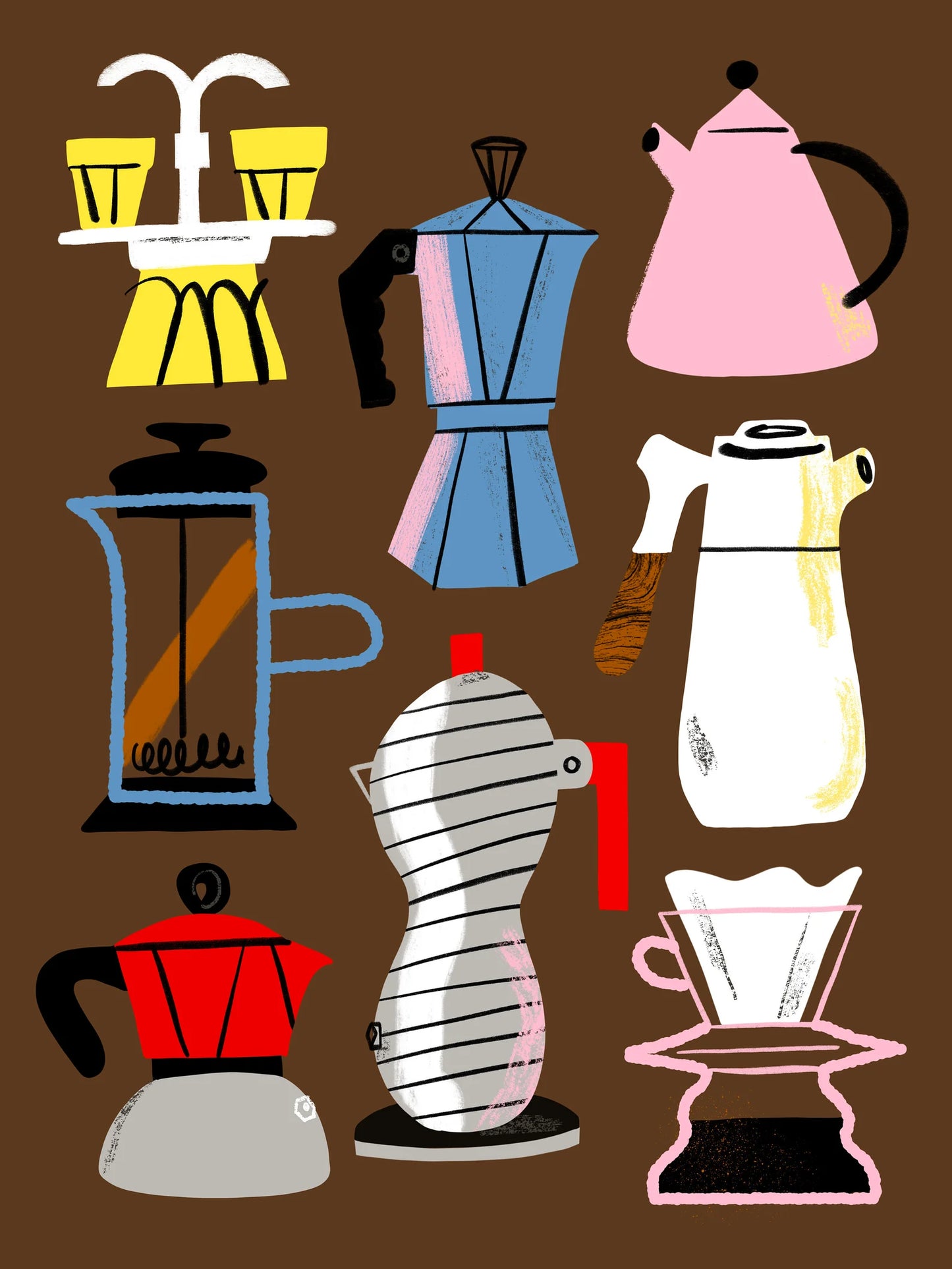 Cafeteras marrón